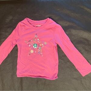 Cat & Jack Pink Star Graphic Long Sleeve Tee